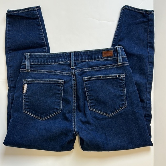 PAIGE Verdugo Crop Baker Jean Medium Wash Distressed Sz 30 - Picture 9 of 13